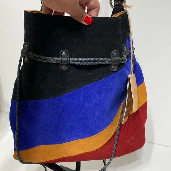 Patricia Nash Suede & Leather Colorblock Bag - Picture 2 of 16